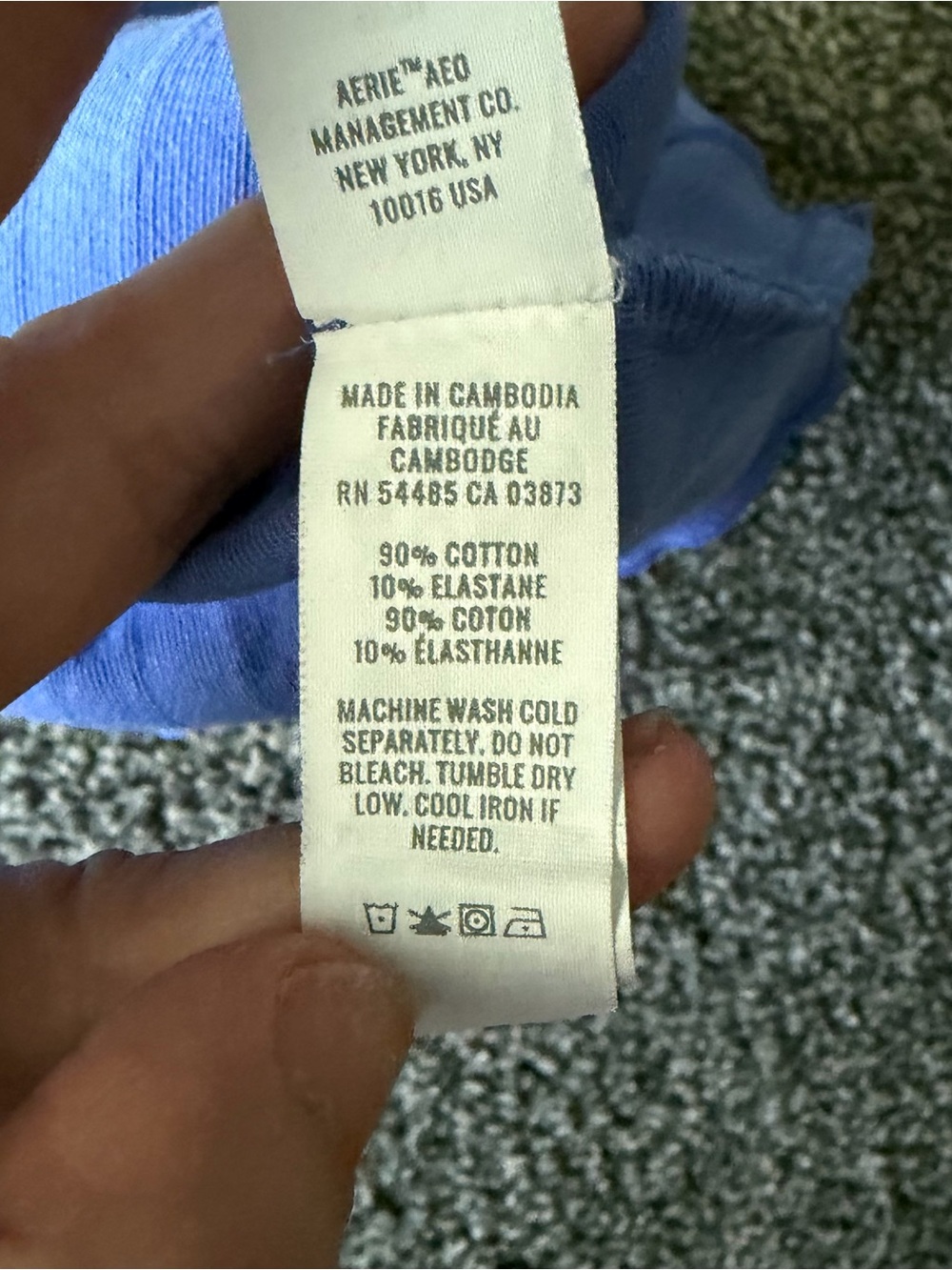 aerie Periwinkle Ribbed Square-Neck Crop Top - Picture 4 of 4